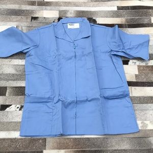Angelica blue scrubs med uniform zip up top Sz XL